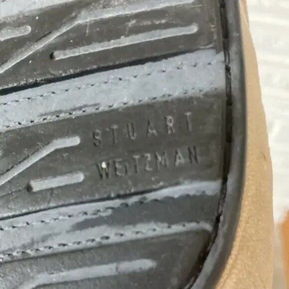 Stuart Weitzman gold/cream leather moccasin mules size 6.5 - Picture 14 of 16